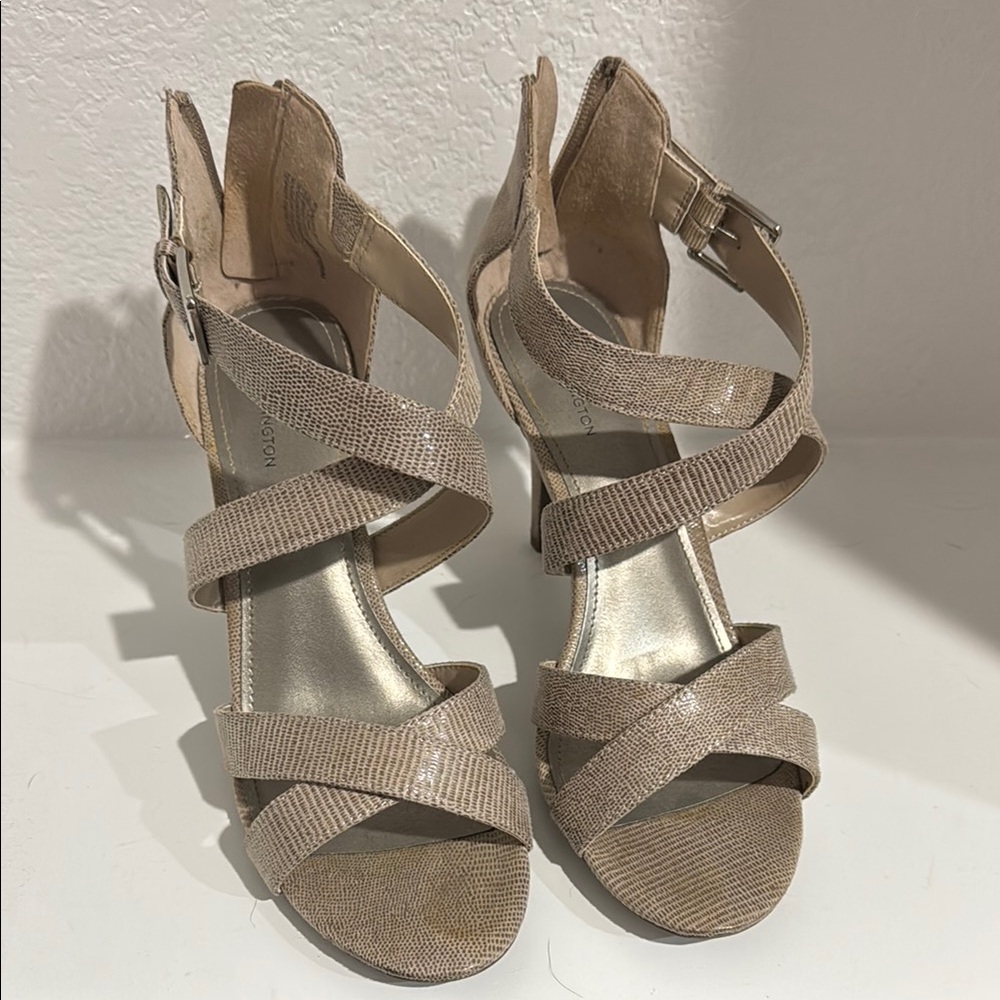 Elegant Beige Strappy Heels